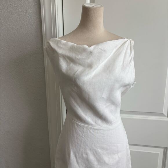 linen dress style Octavia Linen Blend Dress-Embroidered Chambray main image 1